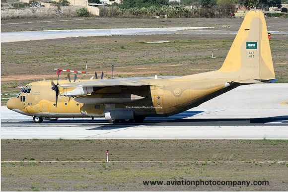 Saudi Air Force 4 Squadron Lockheed C-130H Hercules 472 at Malta Luqa (2017)