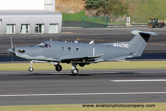 Afghan Air Force Pilatus PC-12NG N442NG on delivery through Lajes (2014)