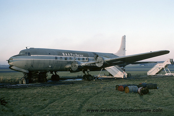 BAA Fire Service Douglas DC-6B TF-AAD at Prestwick (1978)