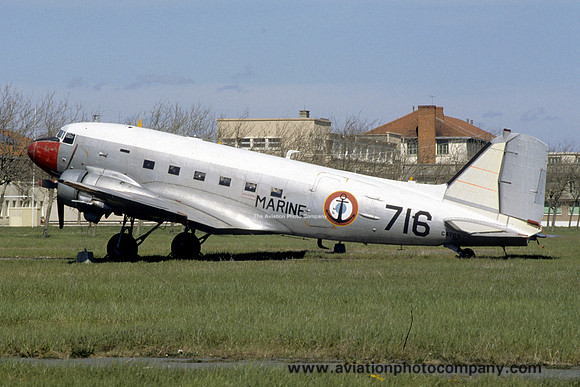 French Navy Douglas C-47B 716 displayed at Rochefort (1987)