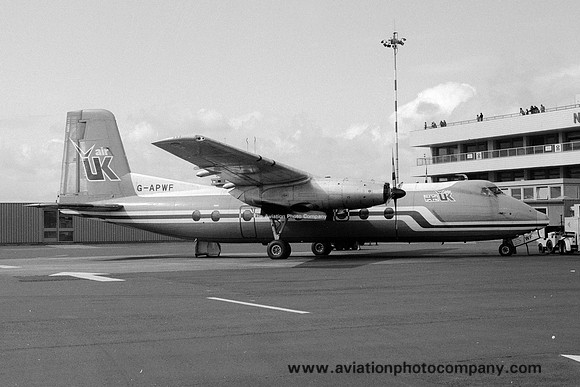 Air UK Handley Page Herald G-APWF at Newcastle Woolsington (1980)