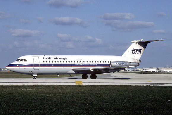 Britt Airways BAC 111-416EK N390BA at Miami (1986)