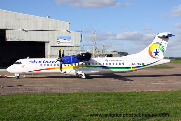 Starbow Airlines ATR-72-212 OY-EBW at East Midlands (2017)