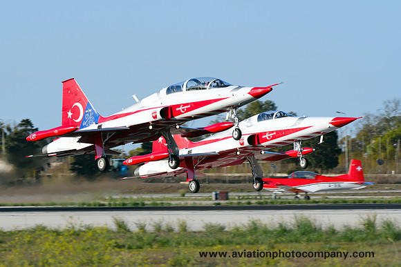 Turkish Air Force Turkish Stars Northrop F-5s at Malta Luqa (2017)