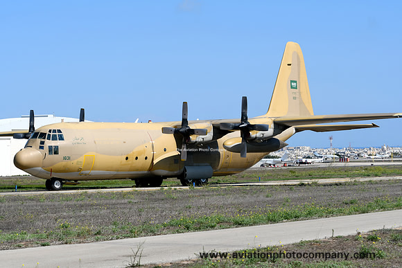 Saudi Air Force 16 Squadron Lockheed C-130H-30 Hercules 1631 at Malta Luqa (2017)