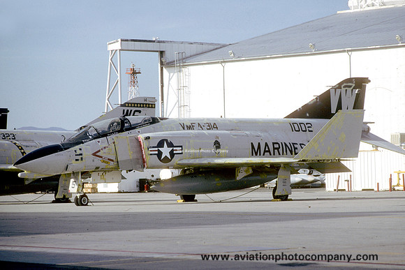 US Marines VMFA-314 McDonnell F-4N Phantom 151002/VW stored at China Lake (1989)