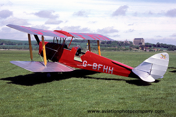 De Havilland Tiger Moth G-BFHH at Shoreham (1986)