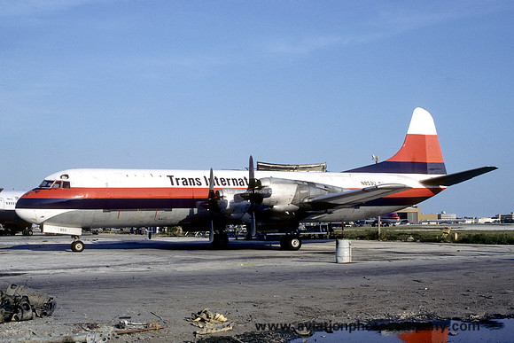 Trans International Airlines Lockheed L-188C Electra N853U (1986)