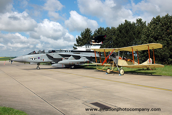 RAF 2 Squadron Panavia Tornado GR.4 ZA398 and a Bristol Scout at RAF Marham (2012)
