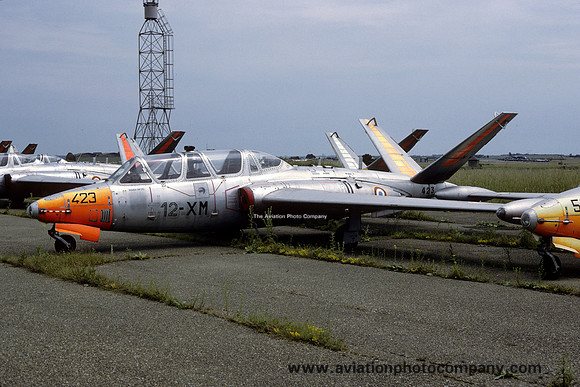 French Air Force Fouga CM.170 Magister 423/12-XM stored at Chateaudun (1994)