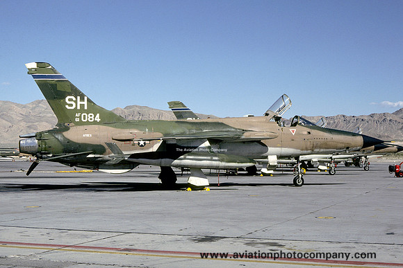 USAF AFRes 465 TFS Republic F-105D Thunderchief 61-0084/SH at Nellis AFB (1980)