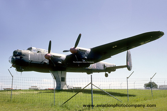 Canadian Air Force Avro Lancaster 10R FM136 displayed at Calgary (1966)