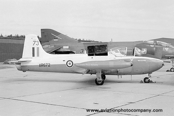 RAF 3 FTS Hunting Jet Provost T.4 XR672/73 at RAF Lossiemouth (1976)