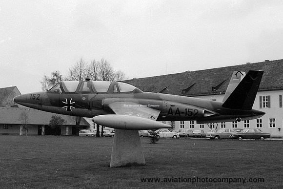 West German Air Force Fouga CM.170 Magister AA-152 displayed at Landsberg (1972)