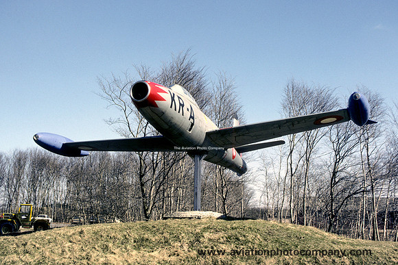 Danish Air Force Republic F-84G "KR-A" displayed at Aalborg (1986)