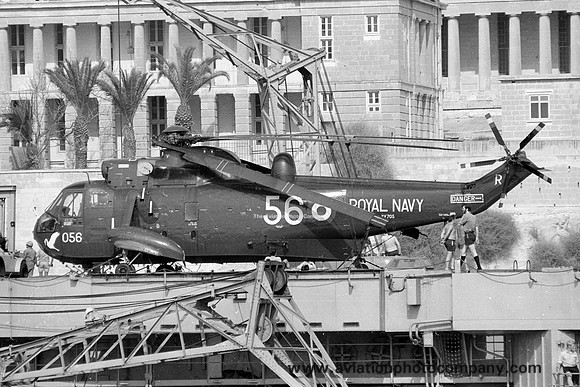 Royal Navy 824 Squadron Westland Sea King HAS.1 XV705/R056 on HMS Ark Royal in Malta (1974)