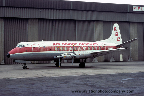 Air Bridge Carriers Vickers Viscount G-BBDK at East Midlands (1977)