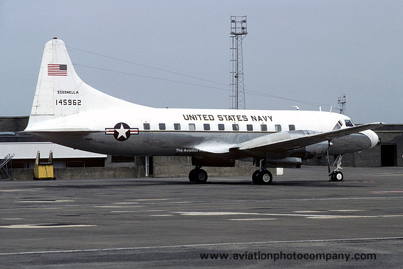US Navy Sigonella Convair C-131F Samaritan 145962 at Prestwick (1983)