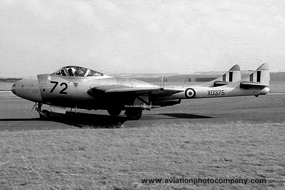 RAF 1 FTS De Havilland Vampire T.11 XD375/72 (1961)