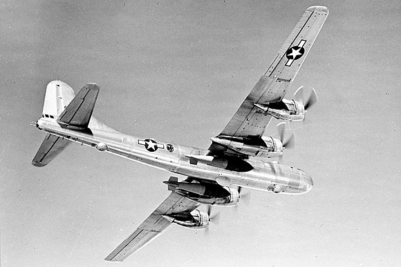 US Army Air Force Boeing B-29 with Drones Attached Underwing