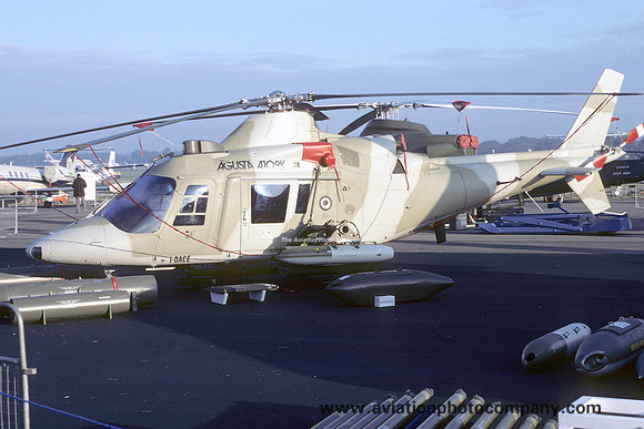 Agusta A-109K I-DACE at the Farnborough Air Show (1984)