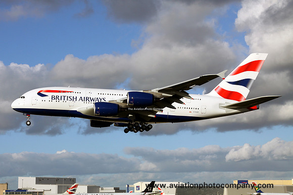 British Airways Airbus A380-800 G-XLEC at London Heathrow (2013)
