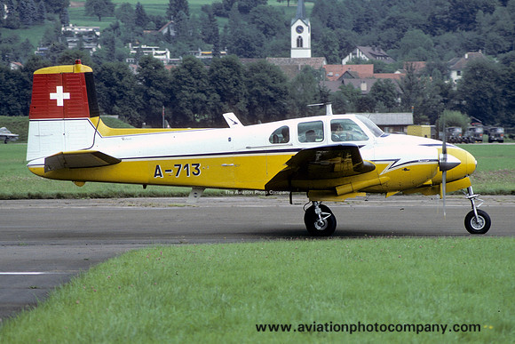 Swiss Air Force Beech E50 Twin Bonanza A-713 (1986)