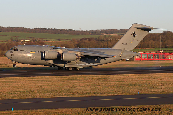 RAAF 36 Squadron McDonnell Douglas C-17A A41-208 at Prestwick (2025)