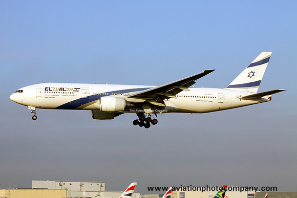 El Al Boeing 777-200 4X-ECC at London Heathrow (2013)