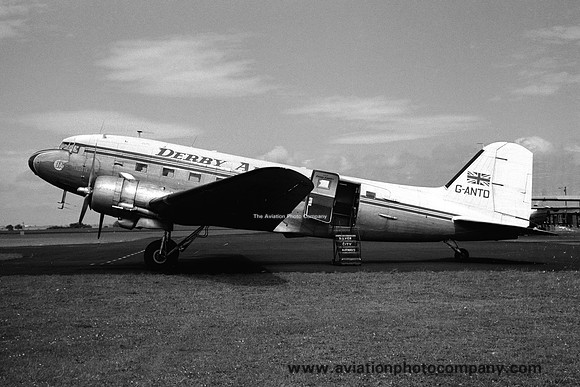 Derby Airways Douglas C-47B-10-DK G-ANTD at Newcaste Woolsington (1962)