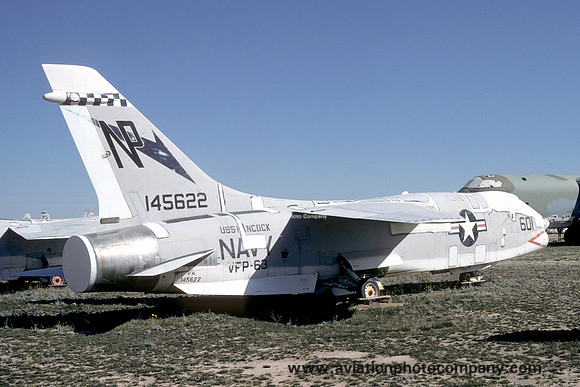 US Navy VFP-63 Chance RF-8G Crusader 145622 at MASDC Davis Monthan (1975)