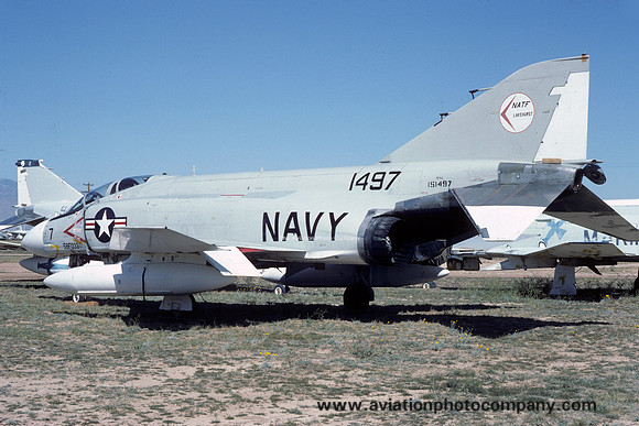 US Navy NATF Lakehurst McDonnell YF-4J Phantom 151497 at MASDC Davis Monthan (1975)