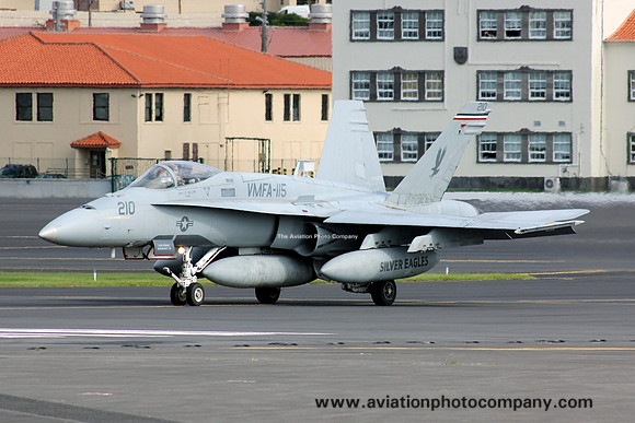 USMC VMFA-115 McDonnell Douglas F/A-18A 163132/VE-210 at Lajes (2013)