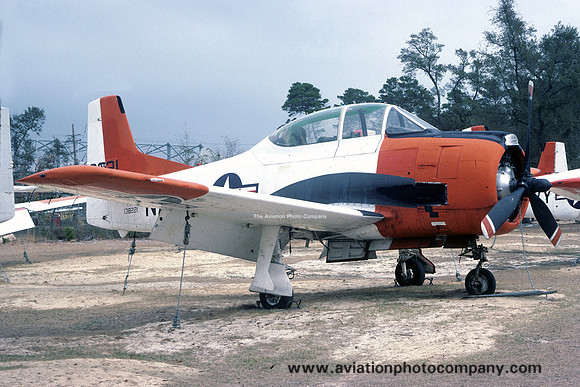 US Navy North American T-28B Trojan 138221 stored at NAS Pensacola (1984)