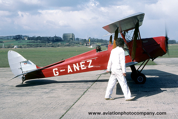 De Havilland DH.82 Tiger Moth G-ANEZ at Shoreham (1987)