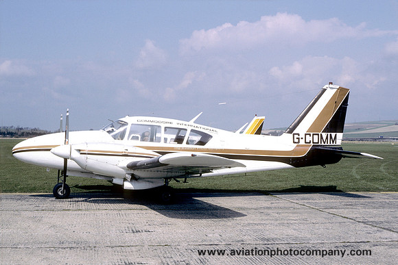 Commodore International Piper PA-23-250 Aztec C G-COMM at Shoreham (1987)