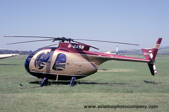 Southern Air Hughes 369HS (MD-500C) G-GASB at Shoreham (1987)