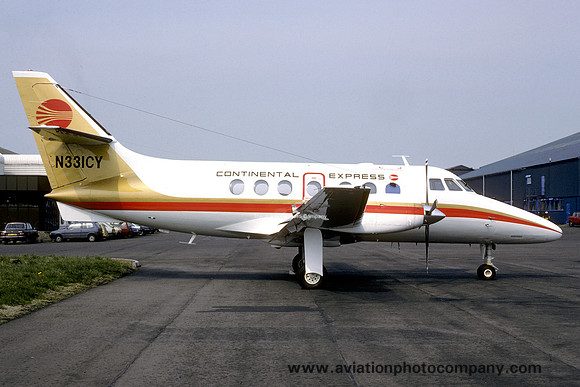 Continental Express BAe Jetstream 31 N331CY at Prestwick (1987)