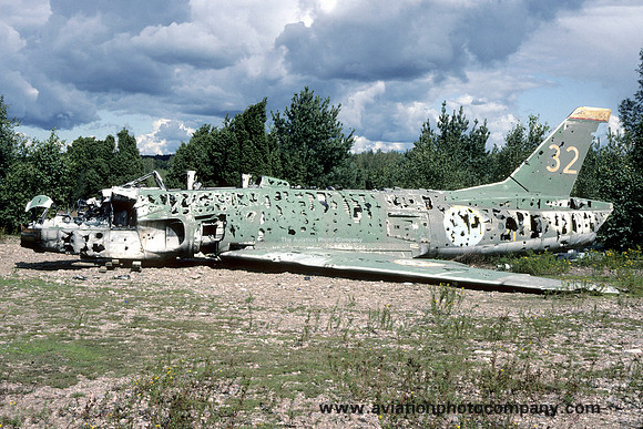 Swedish Air Force SAAB Lansen J-32E 32932 at Ljungbyhed (1993)