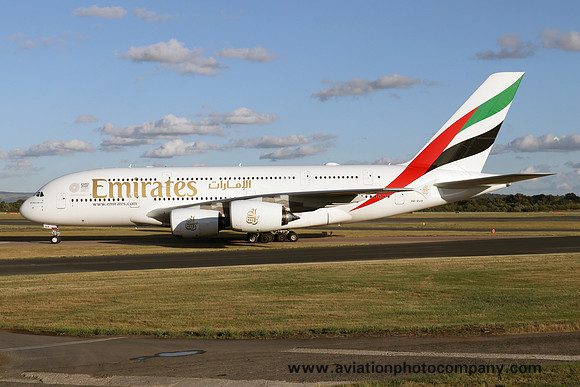 Emirates Airline Airbus A380-800 A6-EUX at Manchester (2018)