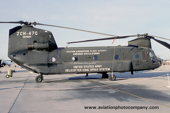 US Army Helicopter Icing Spray System Vertol JCH-47C Chinook 68-15814 at Edwards AFB (1990)