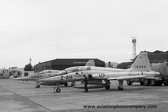 Norwegian Air Force 332 Skv Northrop F-5B Freedom Fighter 10594 at RAF Leuchars (1970)
