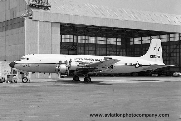 US Navy Glenview Douglas C-118B Liftmaster 131570/7V at RAF Luqa (1970)