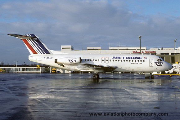 Air France/TAT Fokker F-28-4000 Fellowship F-GDUY at Newcastle (1987)