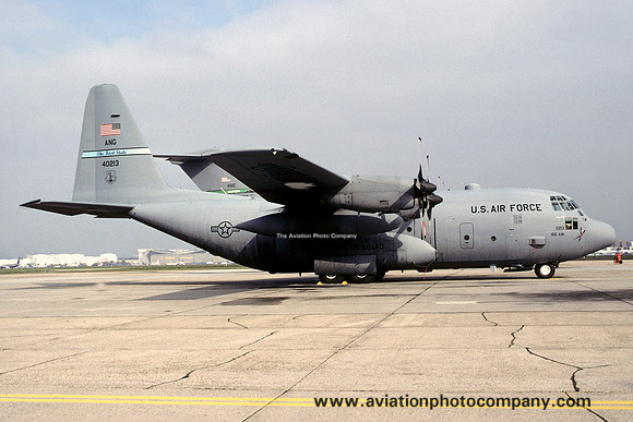 USAF Delaware ANG 142 AS Lockheed C-130H Hercules 84-0213 at Rhein Main (2004)