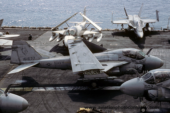 US Navy VA-34 Grumman A-6E Intruder 161677/AG-501 on board USS Dwight D Eisenhower (1990)