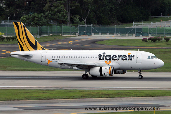 Tiger Airways Airbus A319-100 9V-TRB at Singapore IAP (2015)