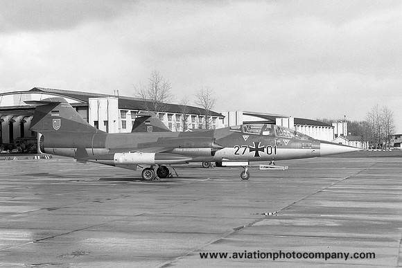 German Air Force WS10 Lockheed TF-104G Starfighter 27+01 at RAF Leuchars (1970)