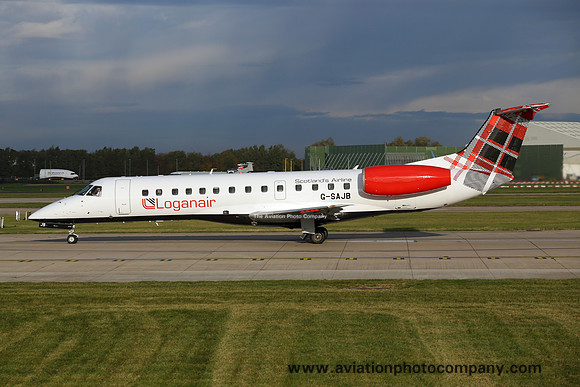 Loganair Embraer ERJ-135ER G-SAJB at Manchester (2018)