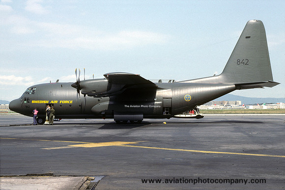 Swedish Air Force F7 Lockheed Tp84 Hercules 84002/842 at Rhein Main (1993)
